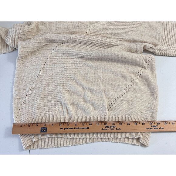 Umgee Women's V-Neck Cream Oatmeal Textured Knit Sweater Size M - Picture 7 of 9